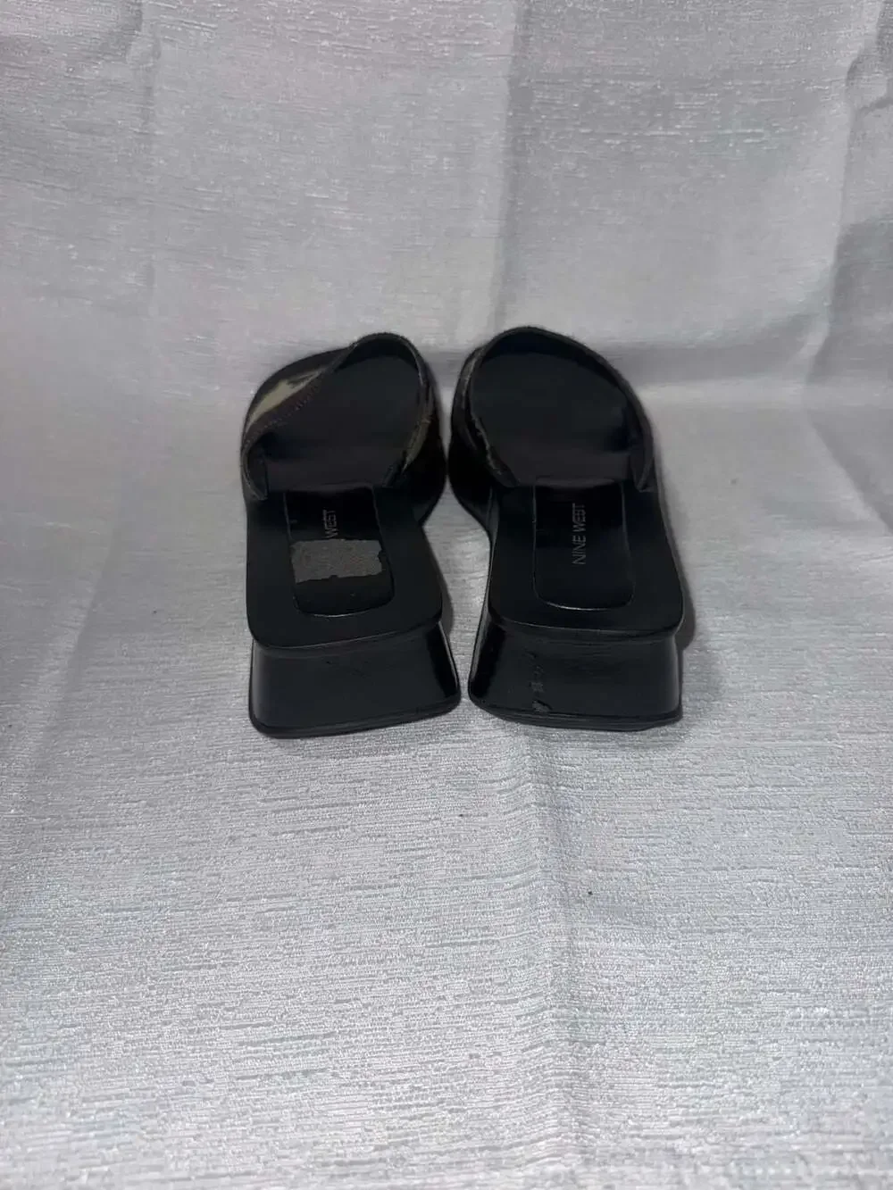 Nine West Women's Cow Print Ponyhair Platform Slide Sandals